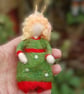 Needle Felt Elf - wool textile art - to hang on your tree - Image 6