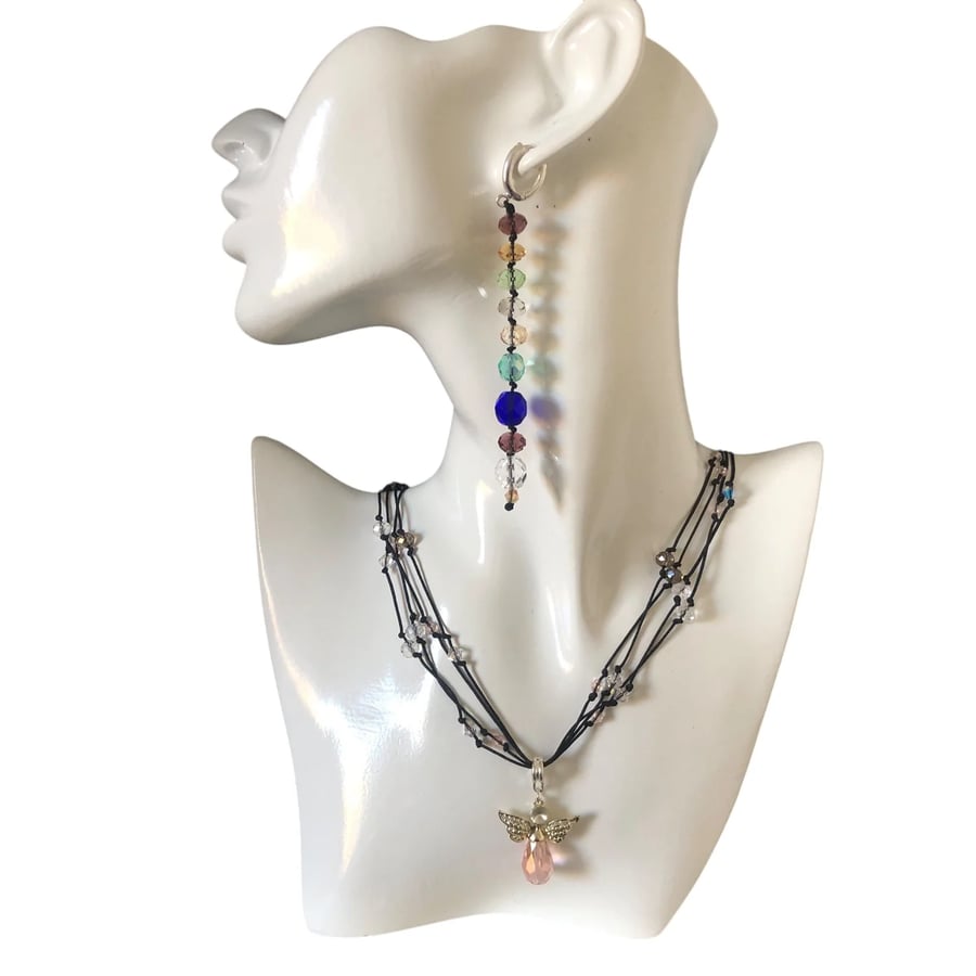 Crystal Angel Beaded Necklace