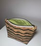 Zig-Zag Make-up Bag Handcrafted using Naturally Durable Cork Fabric - Image 2