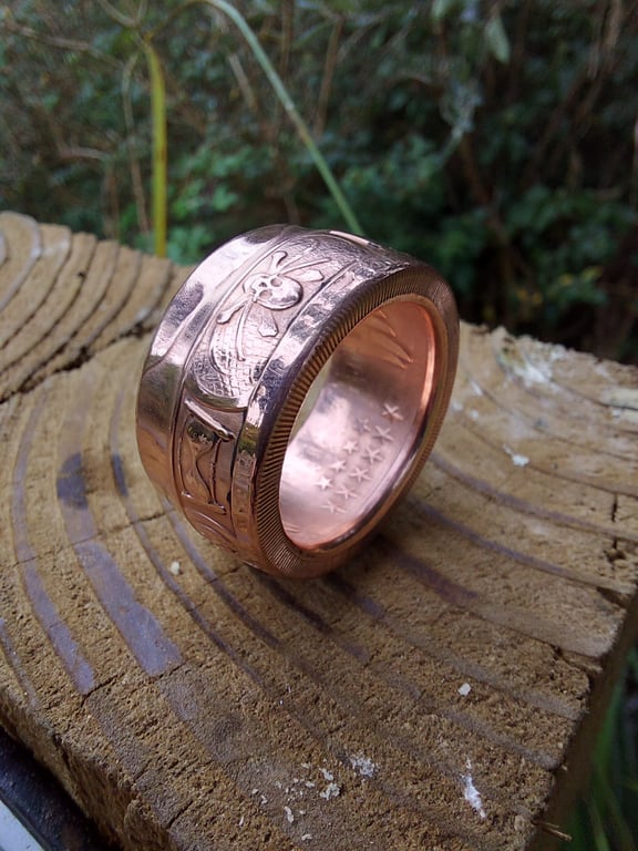 Momento Mori 1oz Pure Copper Coin Ring 