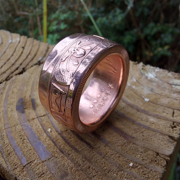 Momento Mori 1oz Pure Copper Coin Ring 