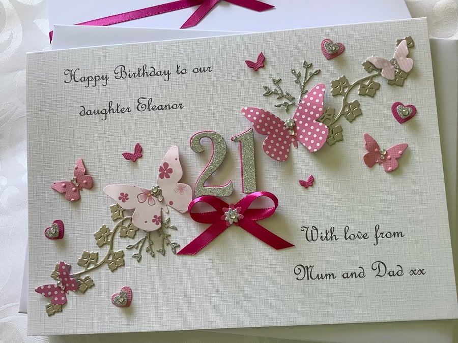 Personalised Birthday Card Gift Boxed Daughter Granddaughter 18 21 30 Any Age
