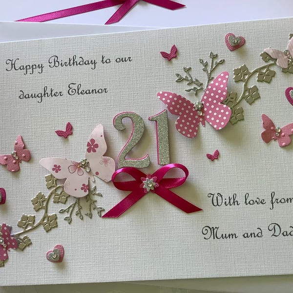 Personalised Birthday Card Gift Boxed Daughter Granddaughter 18 21 30 Any Age