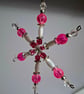 Set of four beaded snowflake decorations - Image 2