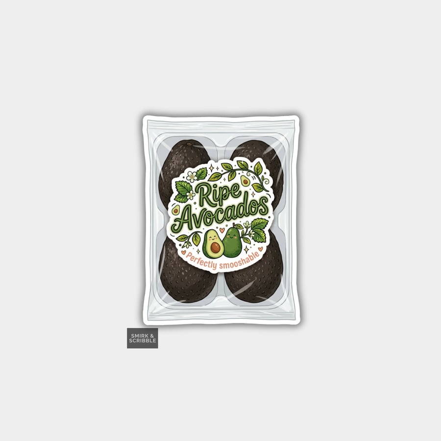Grocery Food Vinyl Sticker For Adults - Ripe Avocados