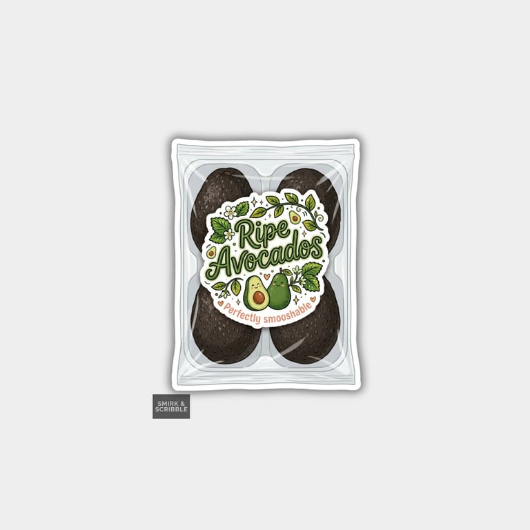 Grocery Food Vinyl Sticker For Adults - Ripe Avocados