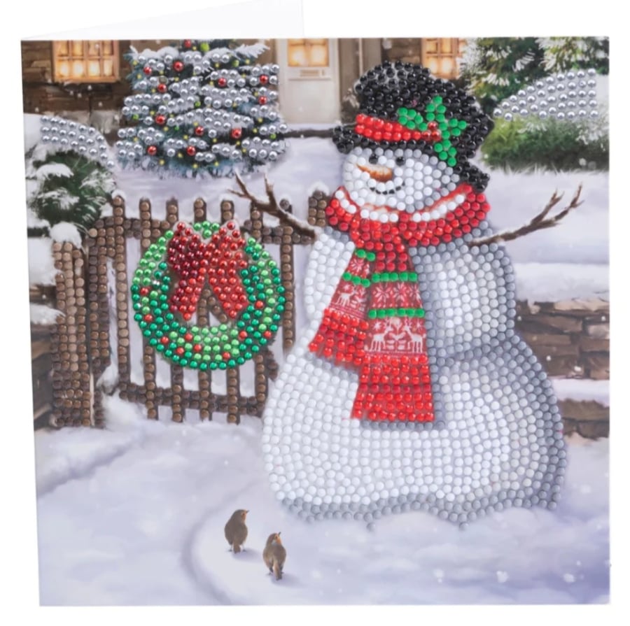 Snowman diamond painting card kit