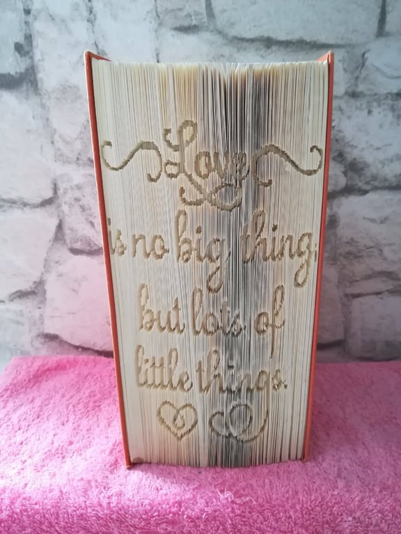 Love is no big thing... CUT & Fold Book Folding Pattern - EMAILED PDF PATTERN