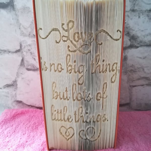 Love is no big thing... CUT & Fold Book Folding Pattern - EMAILED PDF PATTERN