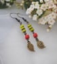 Leaf & chautreuse ruby earrings - Image 1