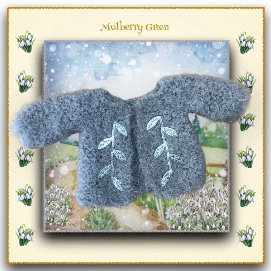 Reserved for June - Silver Grey Furry Shrug Style Cardigan 