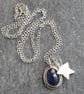 Iolite and silver star pendant, September birthstone, Celestial jewellery - Image 3