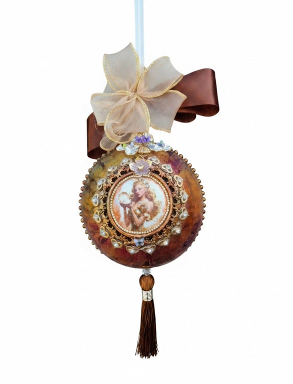 Handcrafted Mermaid Bauble. Dual-Sided Ocean Fantasy Ornament. Mermaid gift