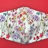 Spring Meadow Triple Layered Face Mask. Double Sided. 100% Cotton Fabric.