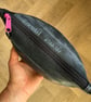 Lined Inner Tube Bag - Dark Pink Zip & Off-White Bicycle Lining - Image 4