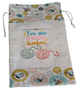 Crochet Project Bag, Wool storage Bag, Drawstring Bag