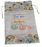 Crochet Project Bag, Wool storage Bag, Drawstring Bag