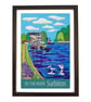 Surbiton by the river travel poster print by Susie West - Image 2