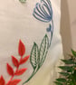 Cushion cover embroidered with a beautiful circle of leaves and flowers.  - Image 5