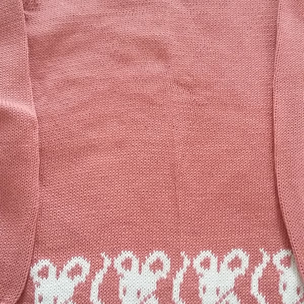 Pink cotton jumper with mice round the bottom 7-8 years, Seconds Sunday 