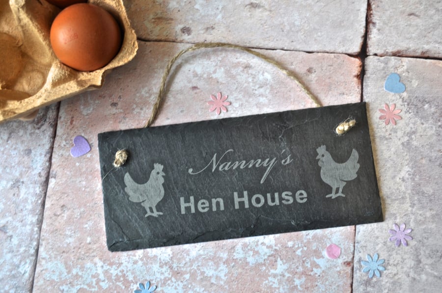 Personalised Hen House Slate Sign