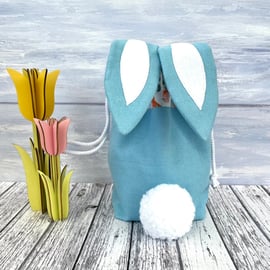 Drawstring bunny ears bag