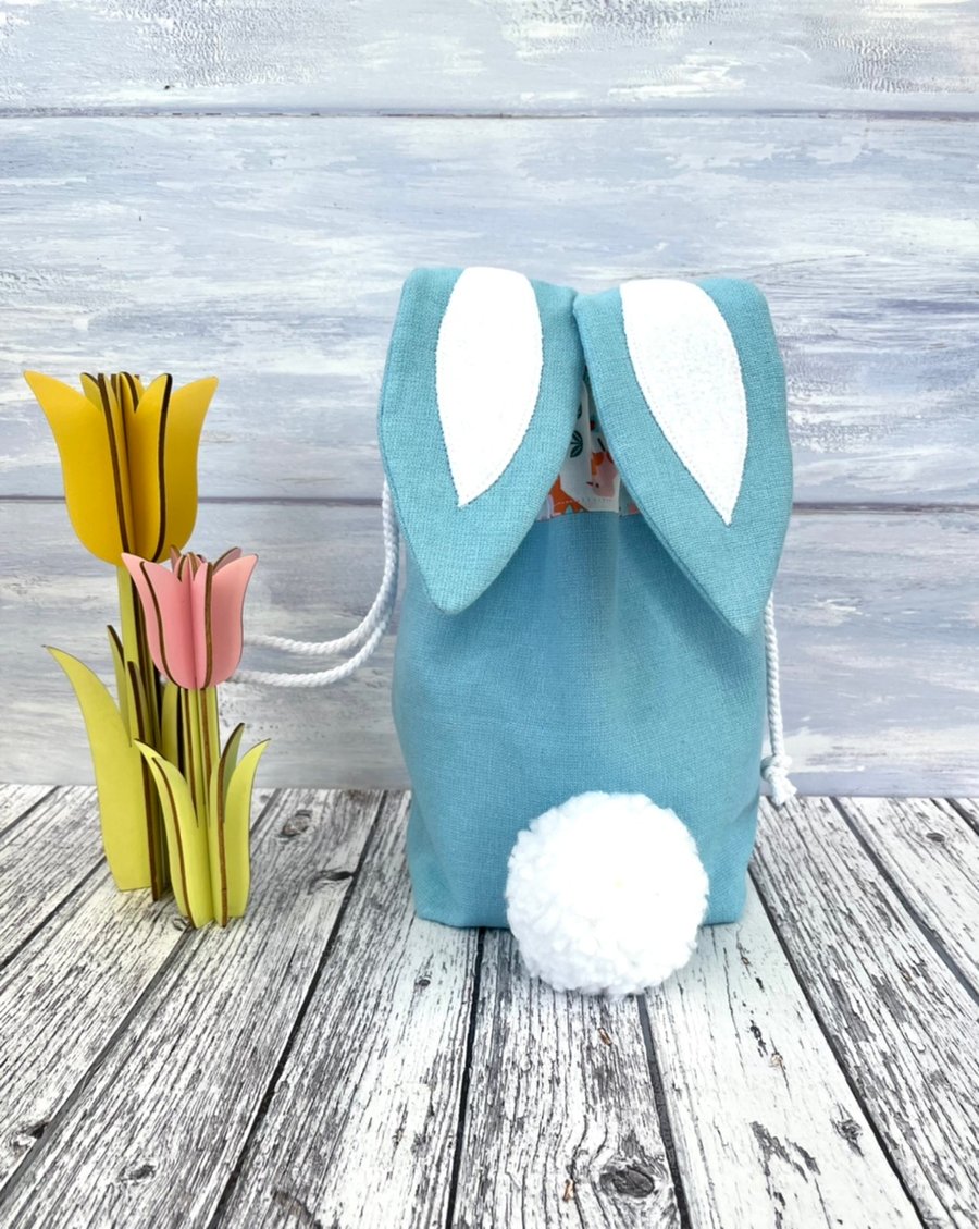 Drawstring bunny ears bag