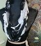 Handmade upcycled Gothic Boho infinity scarf accessory Scissorhands Monochrome