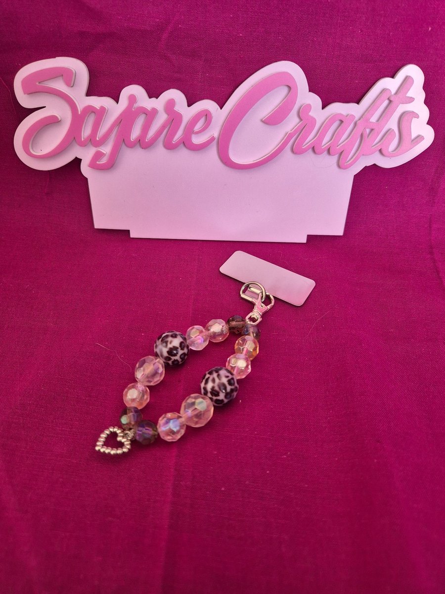 Gorgeous Pink Beaded Bag Charm 