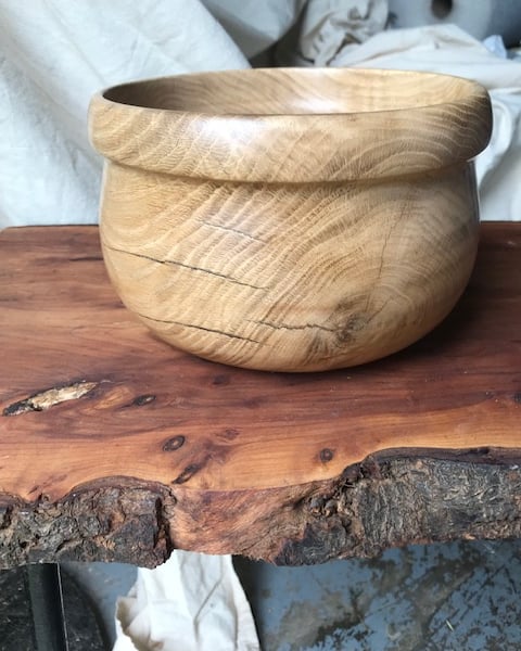 Oak display bowl.