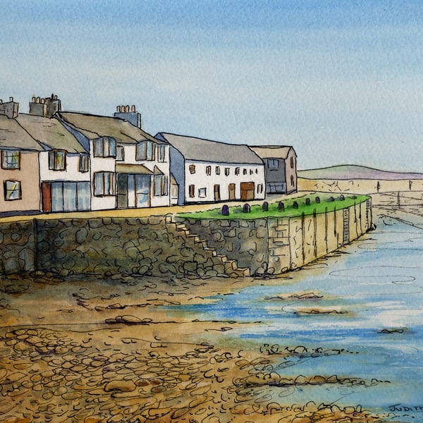 Cornwall A5 Blank Card Watercolour of Original Painting