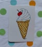 Cherry On Top - Ice Cream Cone - Original ACEO art - Image 2