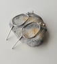 Large Open Oval Dangle Earrings, Handmade Recycled Sterling Silver - Image 4