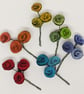 Small felted flowers posy brooch in shades of green - vintage inspired - Image 2