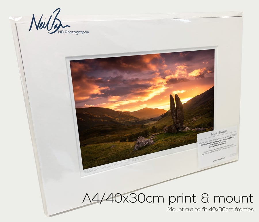 Fionn's Rock in Glen Lyon - A4 (40x30cm) Unframed Print