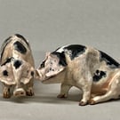 Ceramic Pigs - a pair of Gloucester Old Spots 