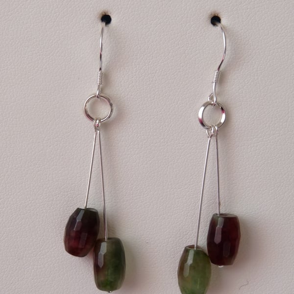 Multi Coloured Quartz Drop Earrings - Sterling Silver