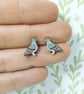 Pigeon Stud Earrings, Bird Jewellery, Silver Plated or Sterling Silver Backs - Image 2