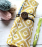 Geometric Yellow Crochet Hook Roll