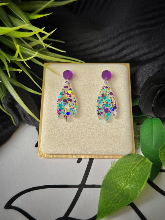 Sparkle Sweep Confetti Acrylic Earrings