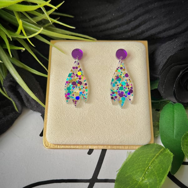 Sparkle Sweep Confetti Acrylic Earrings