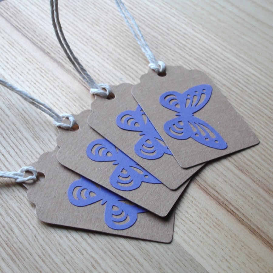 Purple Butterfly Gift Tags (Pack of 4)
