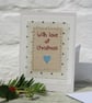 With Love at Christmas, hand-stitched text with heart and stars - Image 1