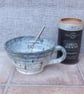 Hot chocolate soup mug bowl wheelthrown stoneware pottery ceramic hand thrown  - Image 1