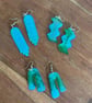 3 Pairs of Blue and Green Earrings