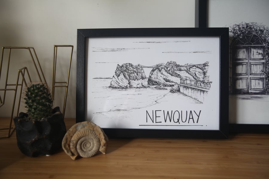 Newquay Skyline Art Print