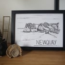 Newquay Skyline Art Print