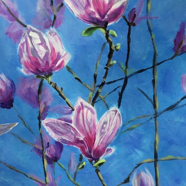 Stunning giclee print of 'Magnolia Blossom' a painting by artist Janet Bird