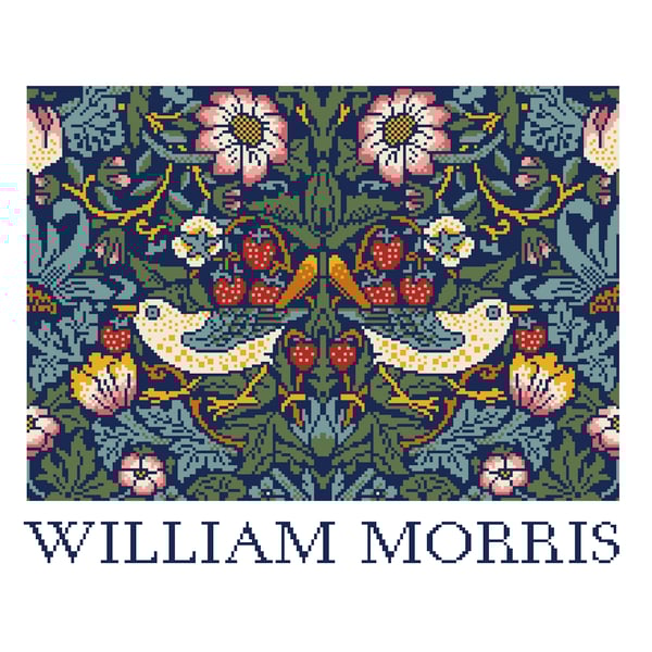 330 - William Morris Strawberry Thief Cross Stitch Pattern: Arts & Crafts (PDF)