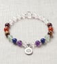 7 Chakra Crystal Bracelet, Traditional Chakra Stones, Personalised Engraved Gift